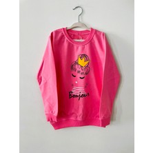 Baskılı Pembe Çocuk Sweatshirt