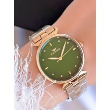 Ferro Çelik Kordon Iyon Kaplama Kasa 3 Atm Suya Dayanıklı Kadın Kol Saati+Bileklik EFL40115-B6