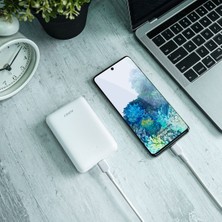 AUKEY CB-CD30-WH Naylon Örgülü USB-A Type-C Şarj Kablosu 0.9M