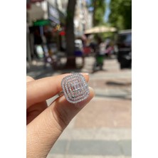 Gümüş 3 Sıra Baget Taşlı Bayan Yüzük HR56E5326F2