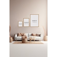 3 Parça Ahşap Çerçeve Görünümlü Mukavva Poster Tablo Seti - Set 23