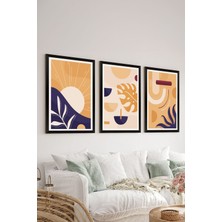 Artavessa 3 Parça Siyah Çerçeve Görünümlü Mdf Tablo Seti - Set 18