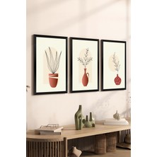 Artavessa 3 Parça Siyah Çerçeve Görünümlü Mdf Tablo Seti - Set 9