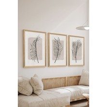 Artavessa 3 Parça Ahşap Çerçeve Görünümlü Mukavva Poster Tablo Seti - Set 75