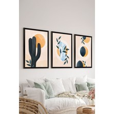 Artavessa 3 Parça Siyah Çerçeve Görünümlü Mdf Tablo Seti - Set 6
