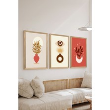Artavessa 3 Parça Ahşap Çerçeve Görünümlü Mukavva Poster Tablo Seti - Set 98