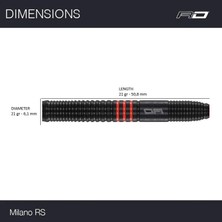 Red Dragon Milano Rs 0.1 % 90 Tungsten Çelik Uçlu Dart Oku