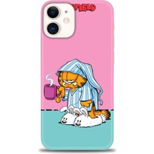 iPhone 12 Kılıf Hd Baskılı - Garfield + 9h Nano Ekran Koruyucu