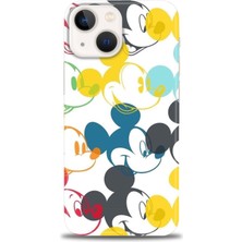 iPhone 13 Kılıf Hd Baskılı - Renkli Mickey Mouse + 9h Nano Ekran Koruyucu