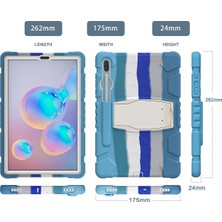 Seashell Digital Samsung Galaxy Tab S6 SM-T860 (WI-FI)/SM-T865 (LTE)/SM-T867-RENKLI Mavi Için Darbeye Dayanıklı Pc+Yumuşak Silikon Tablet Kapak Kılıfı (Yurt Dışından)