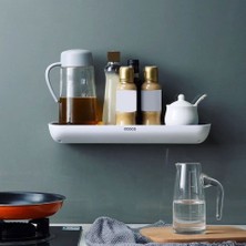 Ecoco Duvara Yapışkanlı Banyo ve Mutfak Düzenleme Rafı Siyah/beyaz