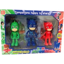 Pjmasks 3'lü Figür Set Pijamaskeliler Catboy Owlette Gekko Oyuncak Figür