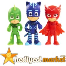 Pjmasks 3'lü Figür Set Pijamaskeliler Catboy Owlette Gekko Oyuncak Figür