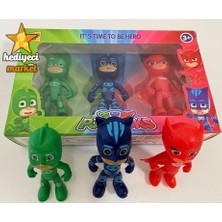 Pjmasks 3'lü Figür Set Pijamaskeliler Catboy Owlette Gekko Oyuncak Figür