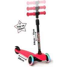 3 3 Toys - Dragon Işıklı Pembe Scooter - LED Işıklı Scooter - FR59458 3+ Yaş Pembe Pembe 3+ Yaş