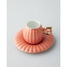 English Home Polka New Bone China 4 Parça 2 Kişilik Kahve Fincan Takımı Terracotta