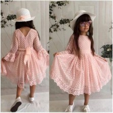Esmaca Moda Kız Çocuk Elbise Pudra