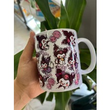 Özel Anime Kuromi Kawaii Hediyelik Kulplu Kupa Bardak