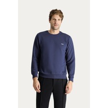 Bisiklet Yaka Regular Fit Nakışlı Pamuklu Sweatshirt