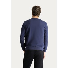 Bisiklet Yaka Regular Fit Nakışlı Pamuklu Sweatshirt