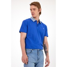 Erkek Marco Safir Regular Fit Jean Yaka Detaylı Pike Tişört