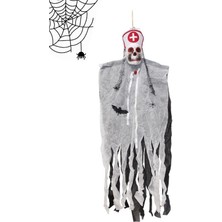 Kapella Halloween Kuru Kafa Hemşire İskelet Hayalet Asılabilir Parti Dekoru 140CM AST6749