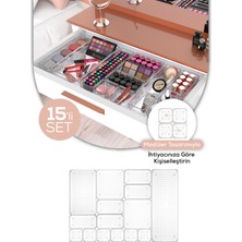 Vienev 15LI Çekmece Içi Düzenleyici - Kozmetik Takı Aksesuar Çok Amaçlı Düzenleyici Organizer