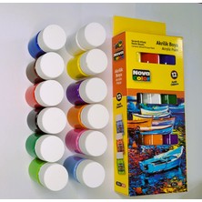 Nova Color Akrilik Boya Şişe 12 Renk 17ML