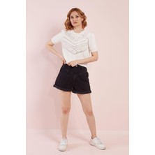 Alexandergardı Kısa Kol Büzgülü Kazak (A92077-S)