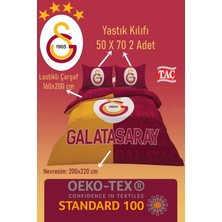 Taç Lisanslı Galatasaray Parçalı Logo Pamuk Çift Kişilik Nevresim Takımı