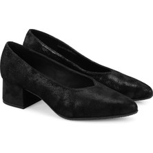 Aero Comfort Casandra Siyah Kadın Aerocomfort Topuklu Deri Klasik Ayakkabı