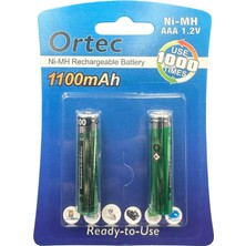 1.2V 1100MAH Ni-Mh Aaa Şarj Edilebilir Ince Kalem Pil 2'li Paket