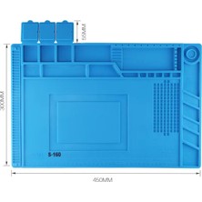 Monte Lua Isıya Dayanıklı Silikon Tamir Onarım Lehim Matı Pedi Magnetli-Antistatik (45X30 Cm), Tamir Matı