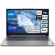 Lenovo Ideapad I3 1215U 16 GB 256 GB SSD 15.6" Fhd Freedos Dizüstü Bilgisayar 82QD00GMTX Bt2