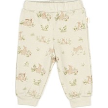 Baby Cosy Organik Pamuklu Tavşan Desenli Beli Lastikli Patiksiz 2'li Kız ve Erkek Bebek Pantolon