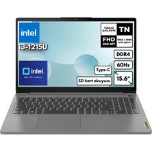 Lenovo Ideapad 3 15IAU7 I3-1215U 4gb 4 Tbssd 15.6'' Fhd Windows 11 Home Taşınabilir Bilgisayar 82RK018HTX BT37