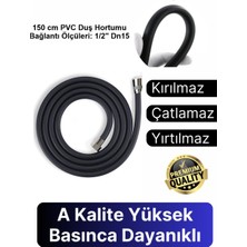 150CM Uzun Ömürlü Esnek Pvc Siyah Duş Hortumu  (Kırılmaz-Çatlamaz-Patlamaz) - Shower Hose