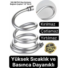 Bainer 150CM Uzun Ömürlü Esnek Pvc Gri Duş Hortumu  (Kırılmaz-Çatlamaz-Patlamaz) - Shower Hose