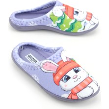 Gezer Kız Çocuk Kışlık Rahat Taban Tavşanlı Tasarım Ev Bahçe Gondol Terlik