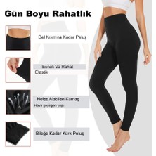 Keskin Moda Sıcacık Tutan Içi Peluşlu Siyah Peluş Tayt Toparlayıcı Etkili Peluş Tayt