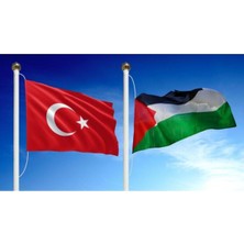 Çelik Online Türk Bayrağı ve Filistin Gönder Bayrağı Raşel Kumaş (70X105CM) Kadınlar İçin Dayanıklı ve Canlı Renkler