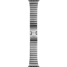 AktarMobile Apple Watch 10 / 11 42 mm Uyumlu Metal Kordon Baklalı Model Bilezik Paslanmaz Çelik Kayış Kelebek Toka