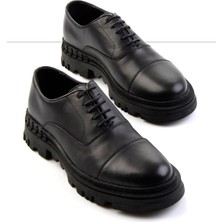 Bambi Siyah Hakiki Deri Erkek Klasik Ayakkabı E01589330803