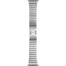 AktarMobile Apple Watch 10 / 11 42 mm Uyumlu Metal Kordon Baklalı Model Bilezik Paslanmaz Çelik Kayış Kelebek Toka