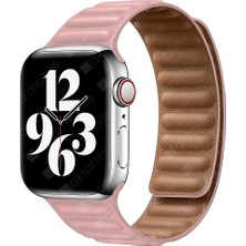 AktarMobile Apple Watch 10 / 11 42 mm Uyumlu Manyetik Baklalı Model Kayış Mıknatıslı Suni Deri Kordon