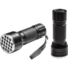 Powermaster PM-6351 Uv Işınlı 21 Ledli 10 cm Metal Kasa Pilli El Feneri