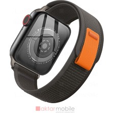 AktarMobile Apple Watch 10 / 11 46 mm Uyumlu Trail Loop Kordon Naylon Örgü Kayış