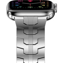 AktarMobile Apple Watch 10 / 11 46 mm Uyumlu Metal Kordon Premium Paslanmaz Çelik Kayış Şık & Agresif Tasarım