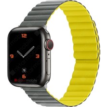 AktarMobile Apple Watch 10 / 11 42 mm Uyumlu Magnetik Silikon Kordon Çift Renkli Mıknatıslı Premium Kayış