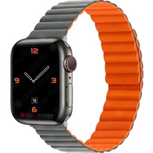 AktarMobile Apple Watch 10 / 11 42 mm Uyumlu Magnetik Silikon Kordon Çift Renkli Mıknatıslı Premium Kayış